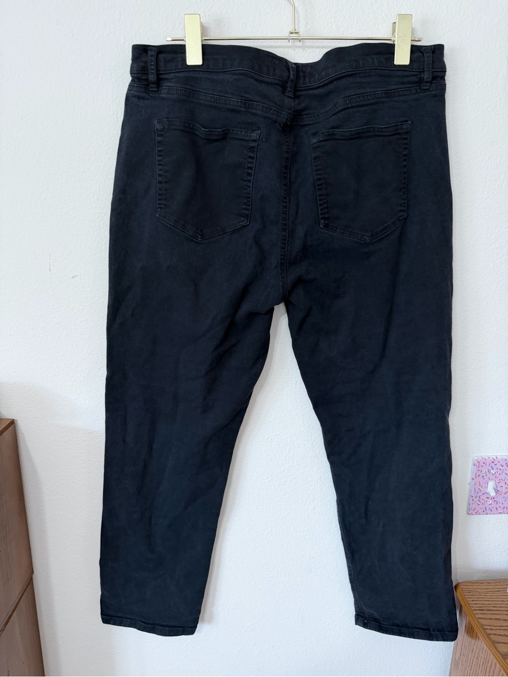 The Loft HEMMED black jeans size 14 - Picture 3 of 8